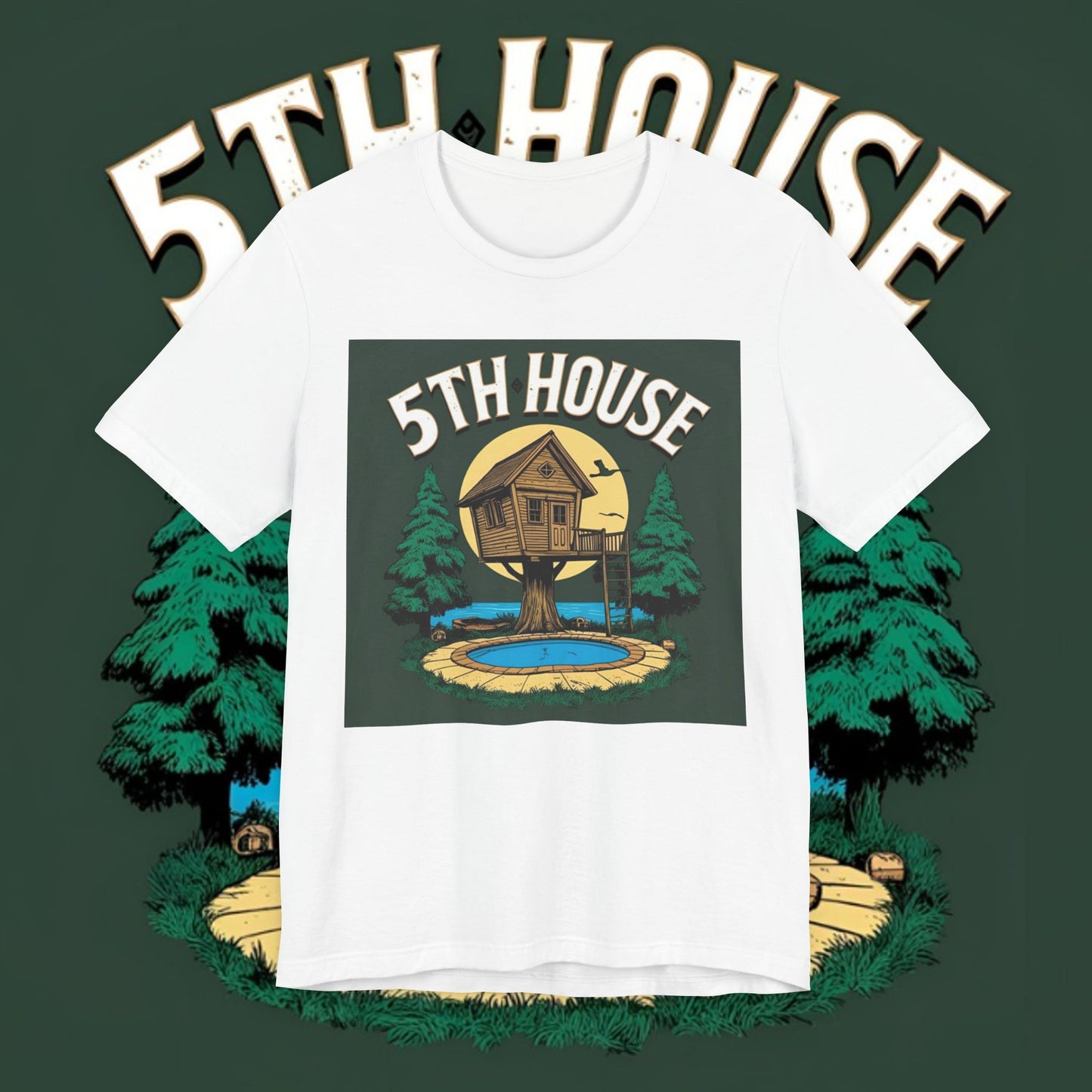 5th House Treehouse Unisex T-Shirt, Nature Tee, Adventure Shirt, Gift for Campers, Outdoor Enthusiasts, Cozy Weekend Wear