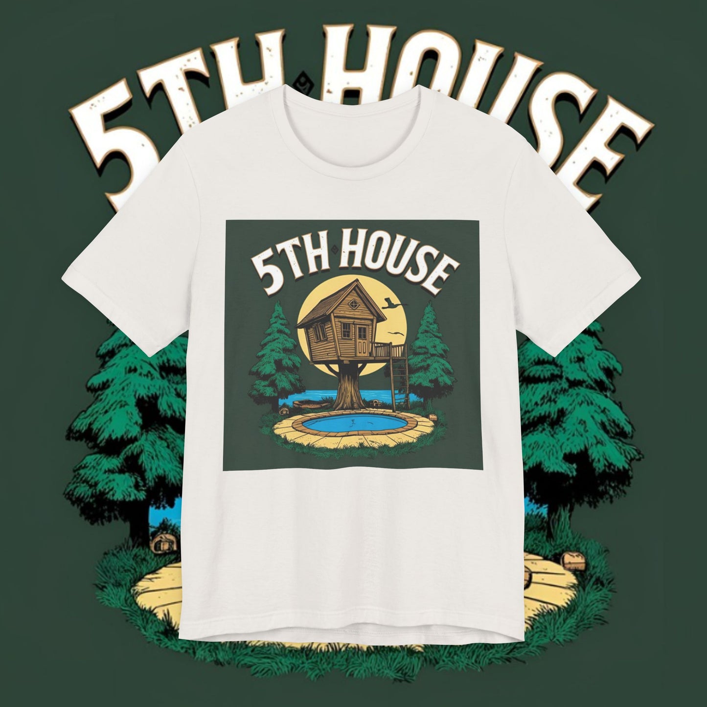 5th House Treehouse Unisex T-Shirt, Nature Tee, Adventure Shirt, Gift for Campers, Outdoor Enthusiasts, Cozy Weekend Wear